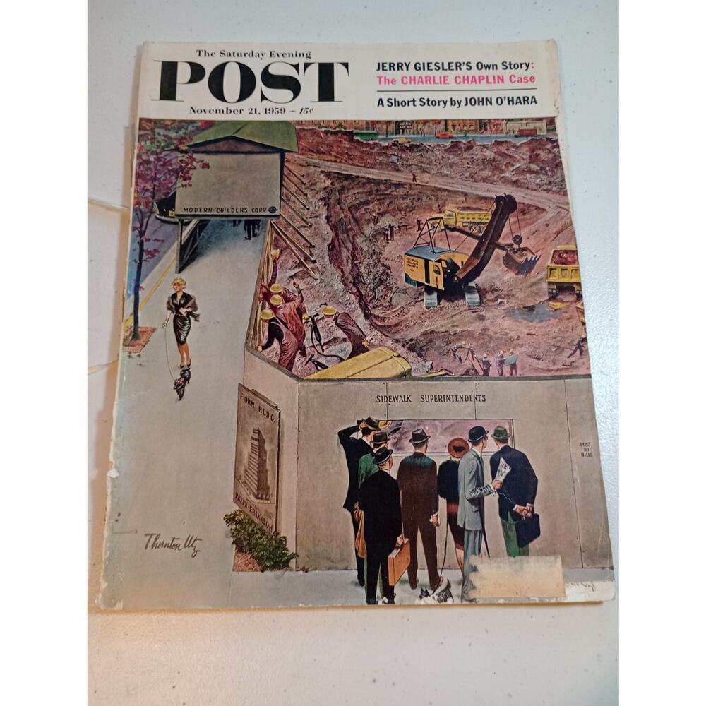 Vintage Saturday Evening Post Magazine November 21 1959 Builders Thornton Utz